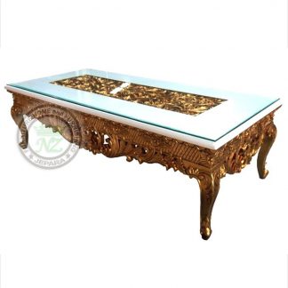 Antique Carving Coffee Table Gold Leaf Shiny