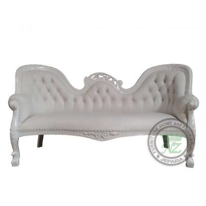 French Louis Sofa Single White Carving