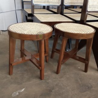 Round Rattan Stool