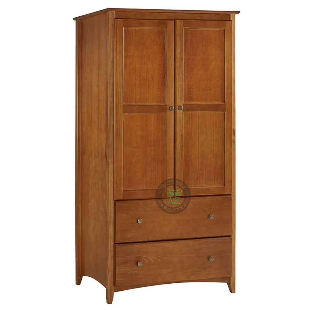 Teak Wardrobe with 2 Doors and 2 Drawers You'll Love NZ Furniture