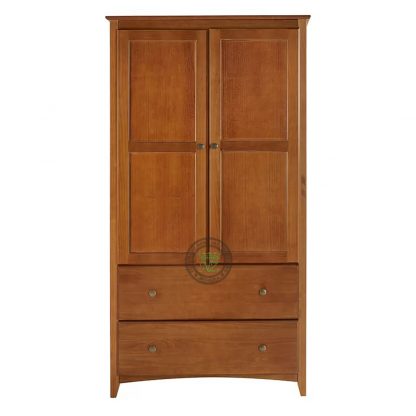 Teak Wardrobe with 2 Doors and 2 Drawers