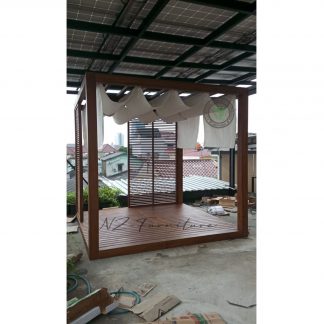 Square Rooftop Teak Gazebo