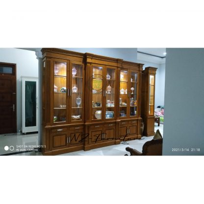 Lighted Display Cabinet 6 Teak Doors
